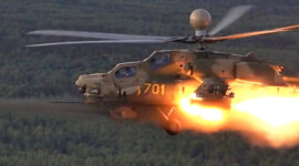 Mi-28NM on a combat mission. Frame of the video