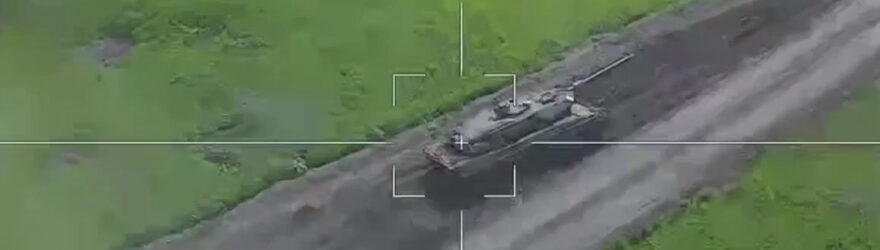 Escorting a Leopard II tank by a Russian Lancet kamikaze drone / Photo by © Military Chronicle Telegram channel